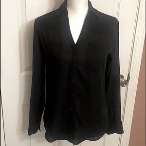 EXPRESS SLIM FIT PORTIFINO BUTTON UP BLOUSE